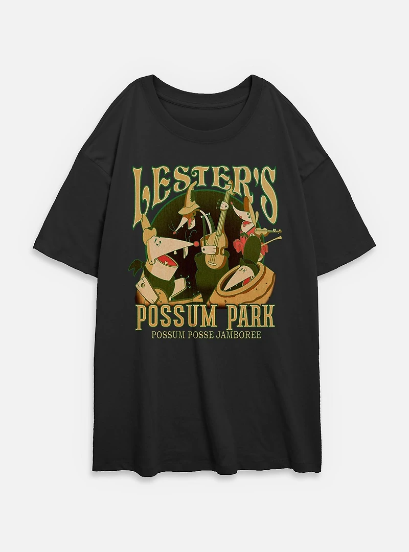 Disney Goofy Lesters Possum Park Womens Oversized T-Shirt