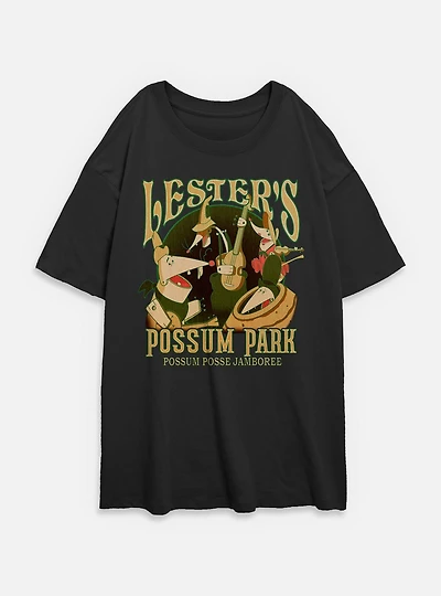 Disney Goofy Lesters Possum Park Womens Oversized T-Shirt
