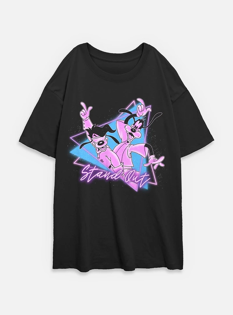 Disney Goofy Triangle Stand Out Womens Oversized T-Shirt