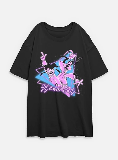 Disney Goofy Triangle Stand Out Womens Oversized T-Shirt
