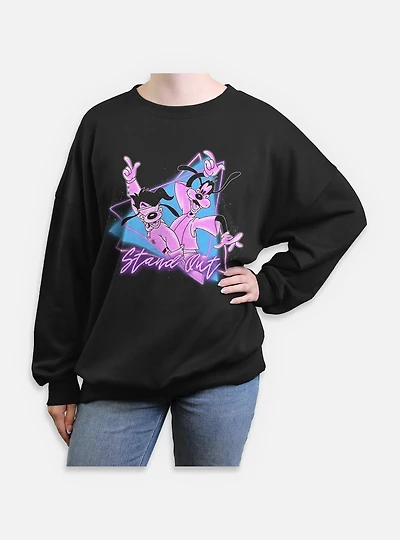 Disney Goofy Triangle Stand Out Womens Oversized Sweatshirt