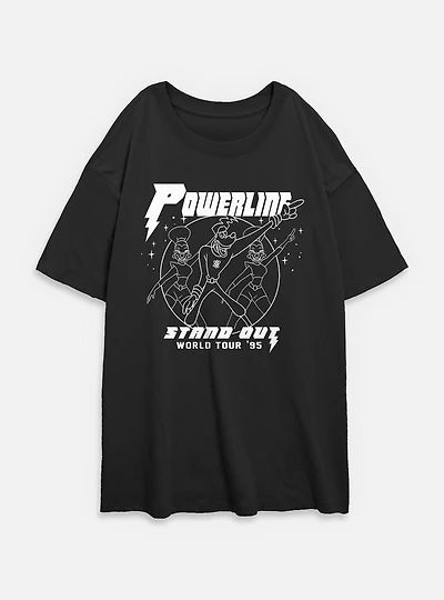 Disney Goofy World Tour Powerline Womens Oversized T-Shirt