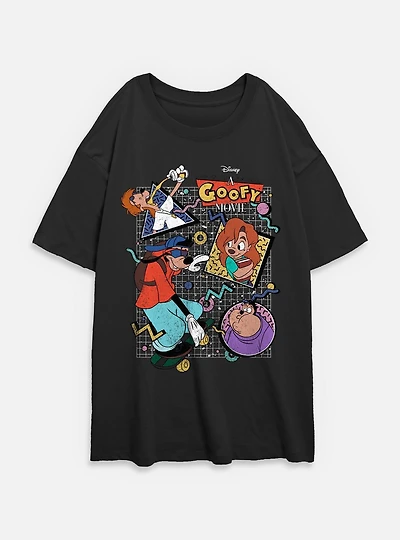 Disney Goofy 90s Goof Collage Womens Oversized T-Shirt
