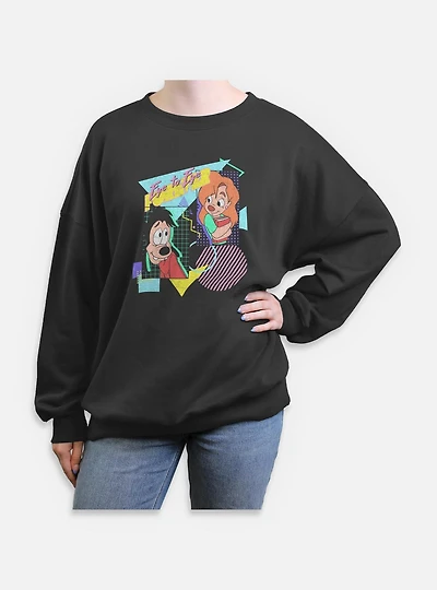 Disney Goofy Eye To 80s Womens Oversized Sweatshirt