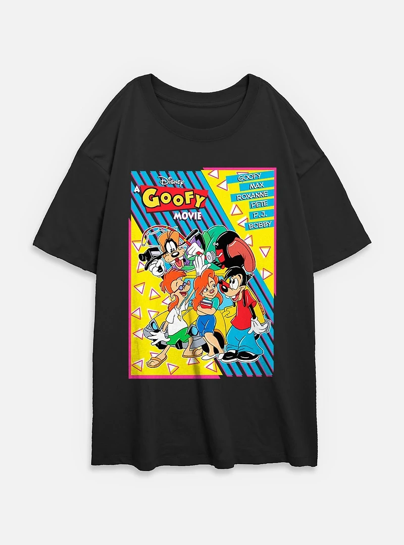Disney Goofy Retro Group Poster Womens Oversized T-Shirt