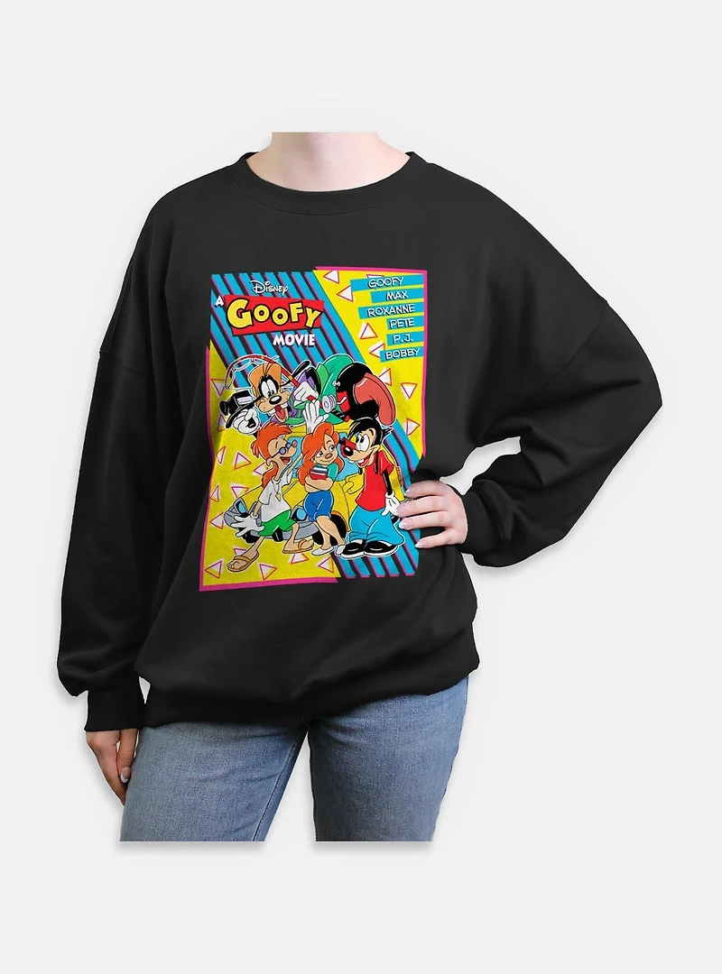 Disney Goofy Retro Group Poster Womens Oversized Sweatshirt