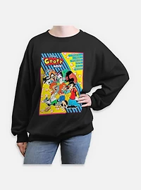 Disney Goofy Retro Group Poster Womens Oversized Sweatshirt