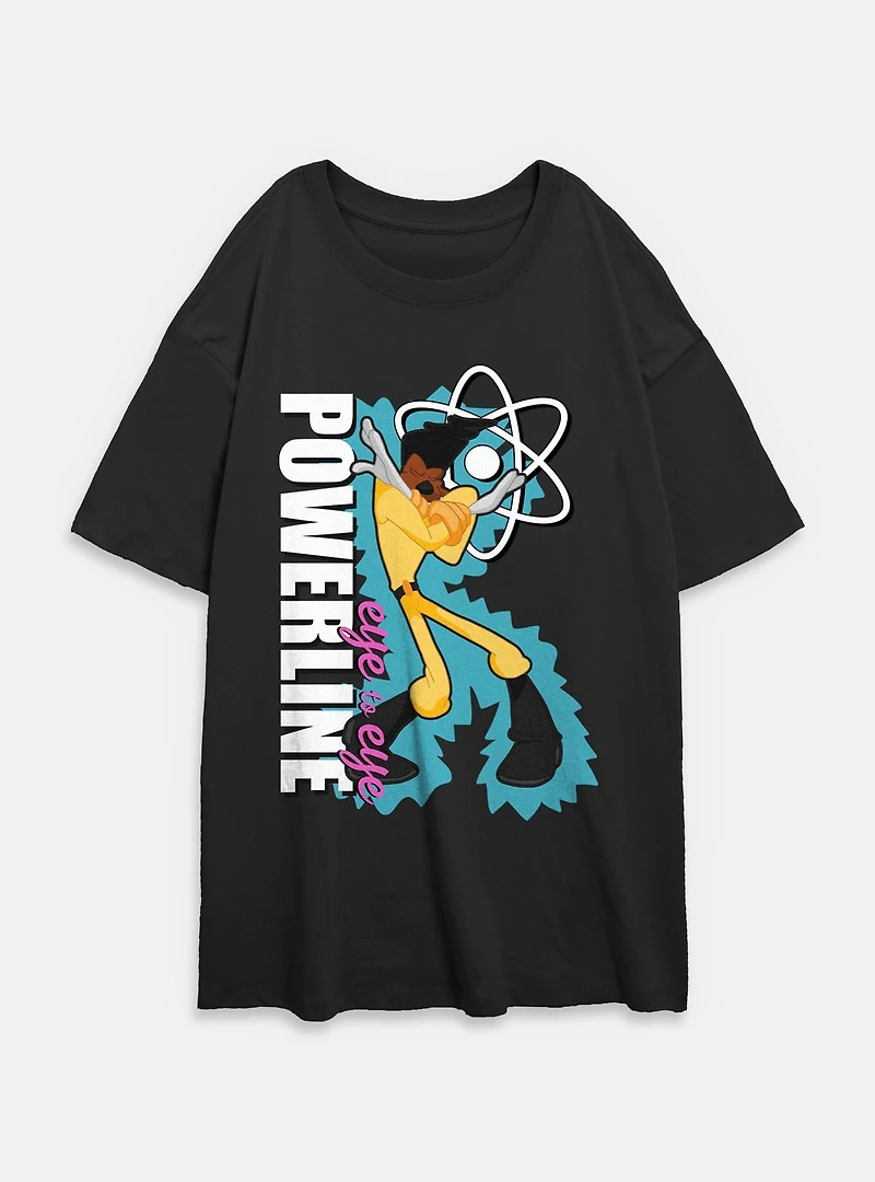Disney Goofy Eye To Powerline Womens Oversized T-Shirt