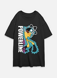 Disney Goofy Eye To Powerline Womens Oversized T-Shirt