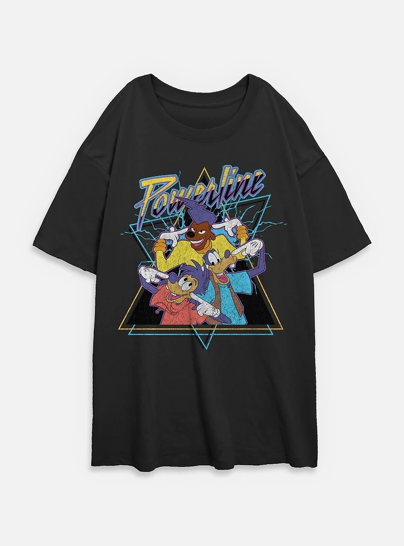 Disney Goofy Powerline Goof GroupWomens Oversized T-Shirt