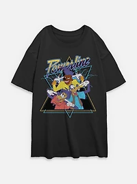 Disney Goofy Powerline Goof GroupWomens Oversized T-Shirt