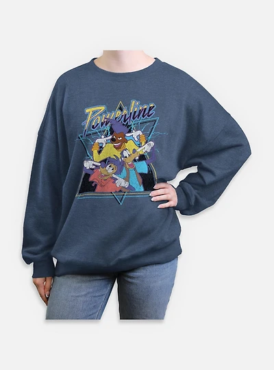 Disney Goofy Powerline Goof GroupWomens Oversized Sweatshirt