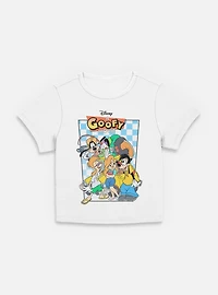 Disney Goofy Group Checkered Pattern Women Baby T-Shirt