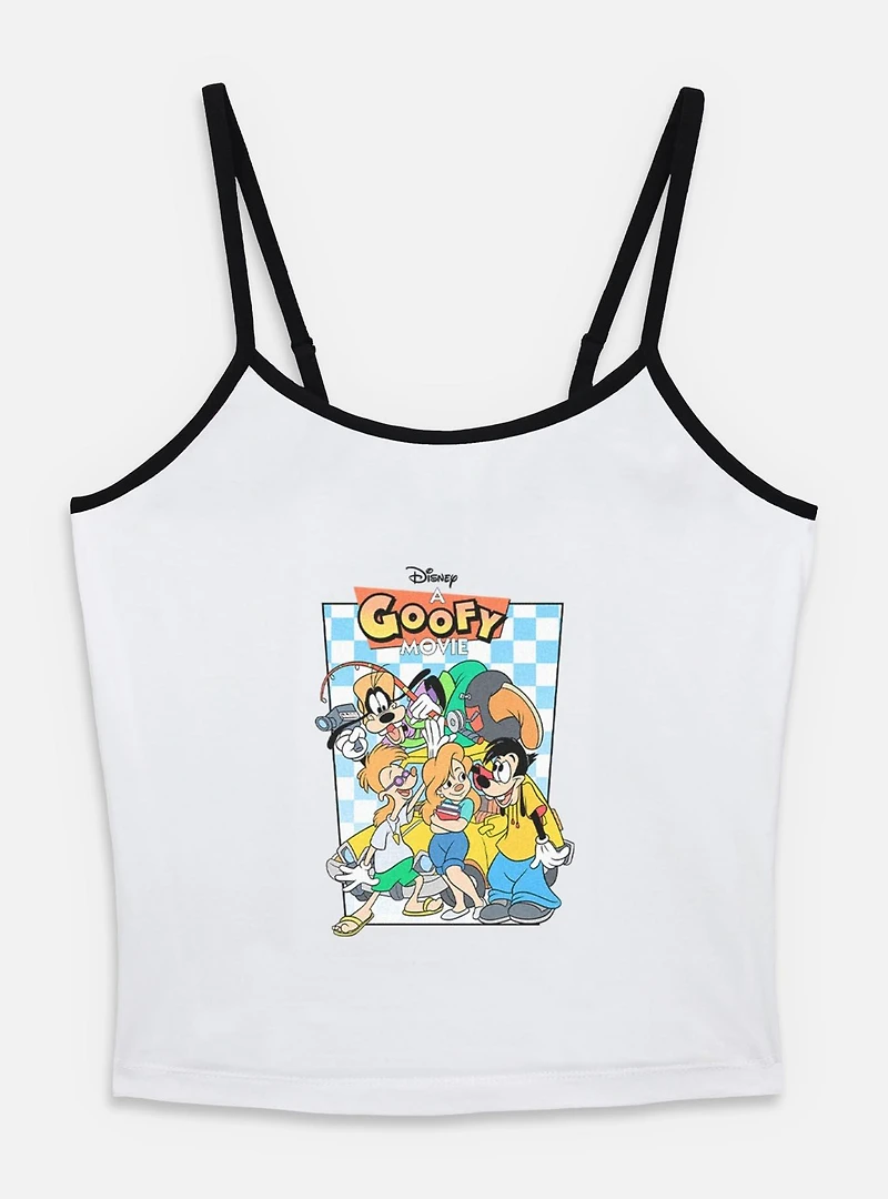 Disney Goofy Group Checkered Pattern Womens Cami
