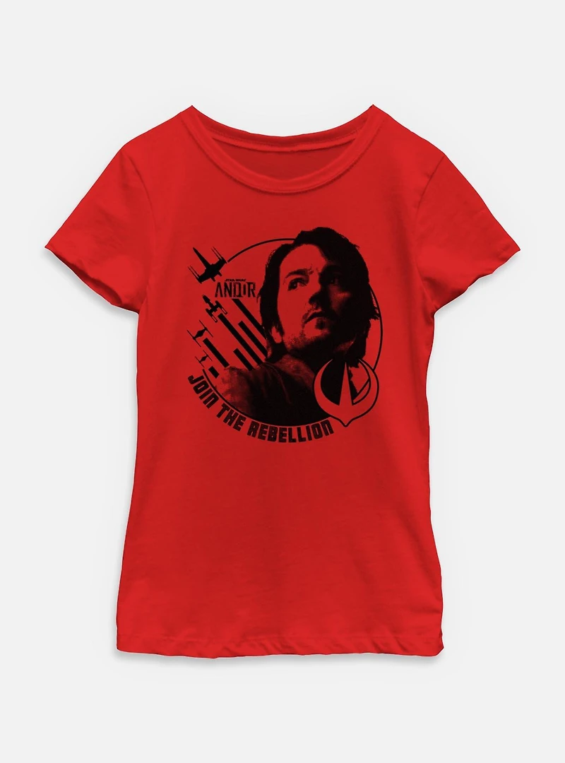 Star Wars: Andor Join The Rebelion Stamp Youth Girls T-Shirt