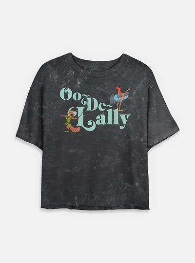 Disney Robin Hood Oo De Lally Mineral Wash Womens Crop T-Shirt