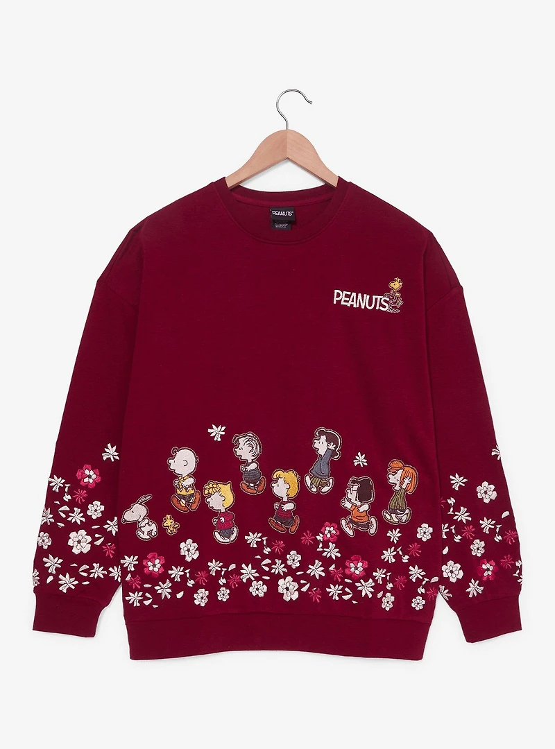 Peanuts Characters Floral Embroidered Crewneck - BoxLunch Exclusive