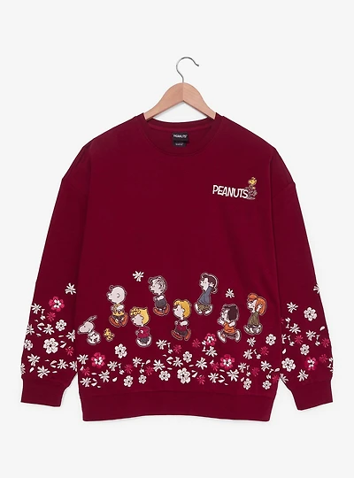 Peanuts Characters Floral Embroidered Crewneck - BoxLunch Exclusive
