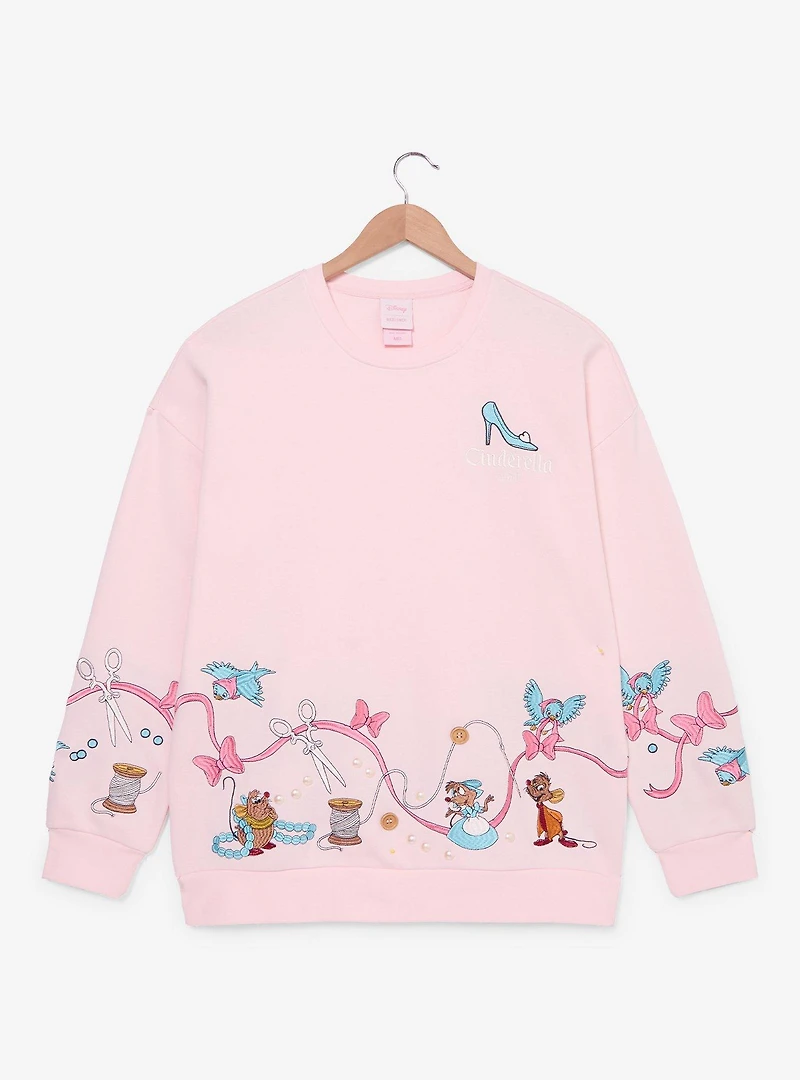 Disney Cinderella Pink Women's Crewneck — BoxLunch Exclusive