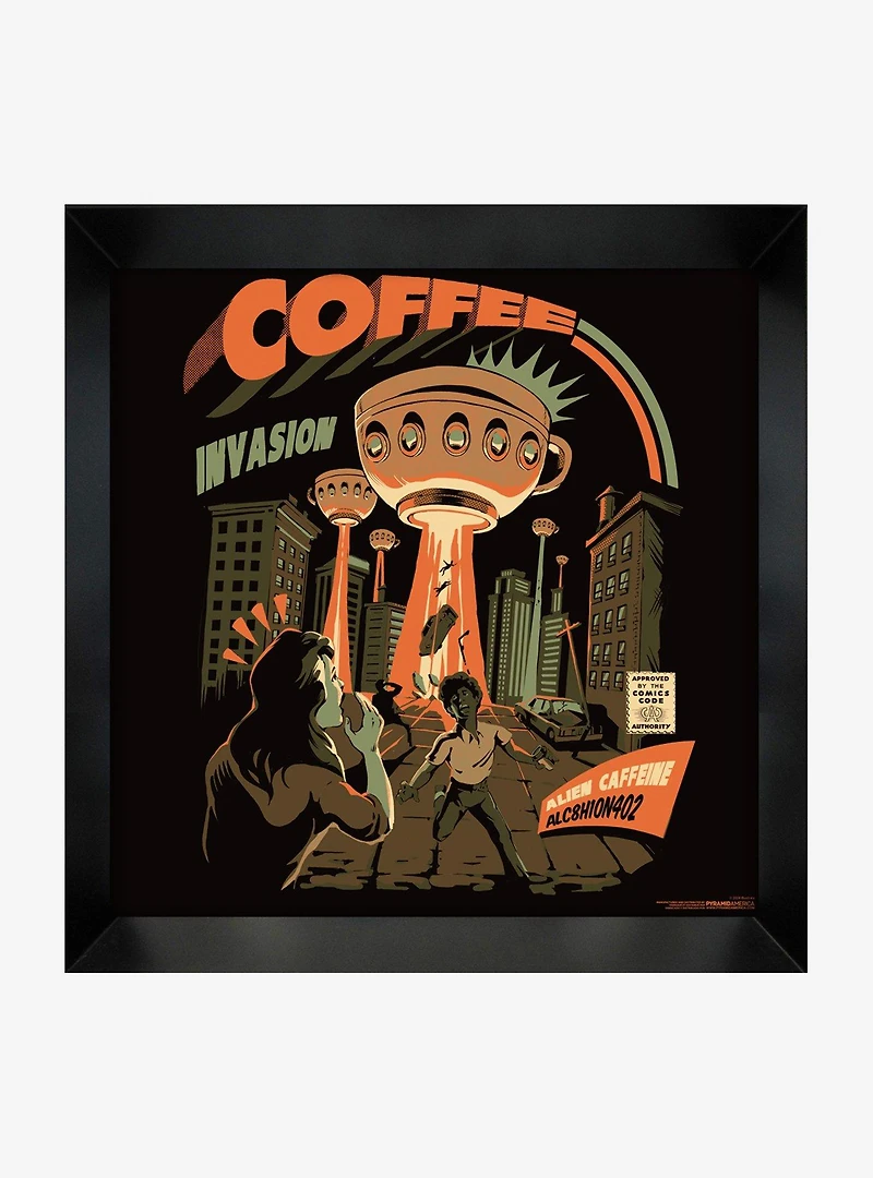 Ilustrata Coffee Invasion Framed Wall Art