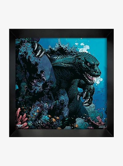 Godzilla Underwater Framed Wall Art