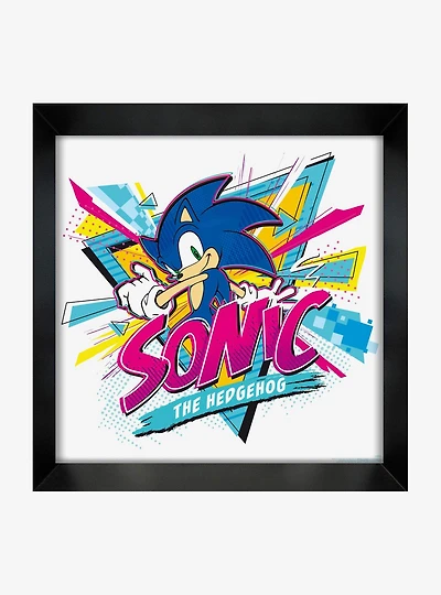 Sonic The Hedgehog Vintage Meta Framed Wall Art