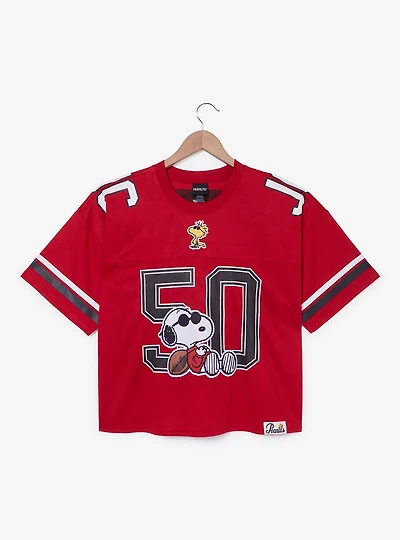 Peanuts Joe Cool Women's Plus Cropped Football Jersey - BoxLunch Exclusive