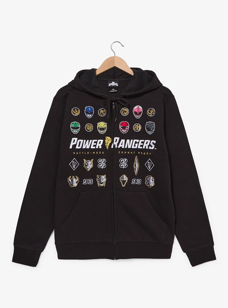 Power Rangers Embroidered Badges Zippered Hoodie - BoxLunch Exclusive