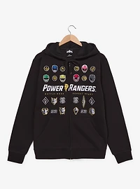 Power Rangers Embroidered Badges Zippered Hoodie - BoxLunch Exclusive