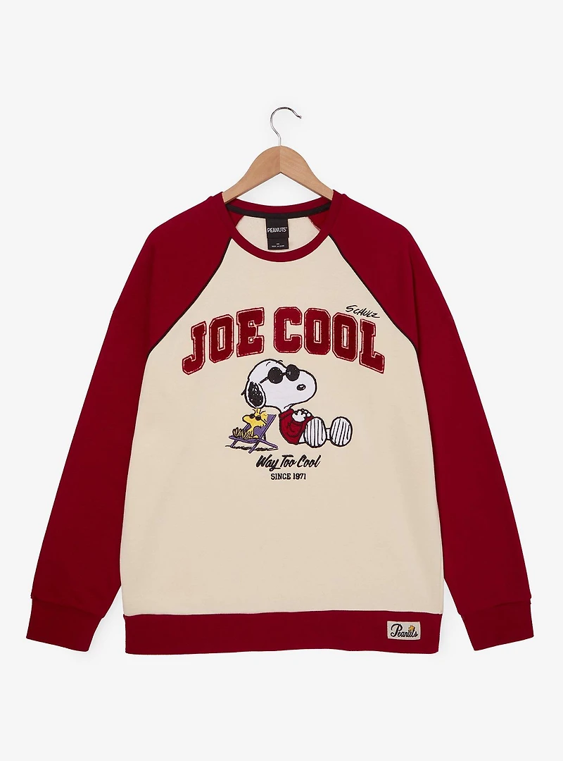 Peanuts Snoopy Joe Cool Raglan Crewneck
