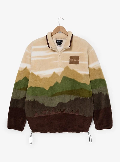 the Lord of Rings Scenic Sherpa Quarter Zip Crewneck — BoxLunch Exclusive