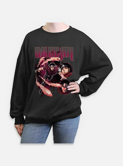 Marvel Wiccan Flames Womens Oversized Sweatshirt