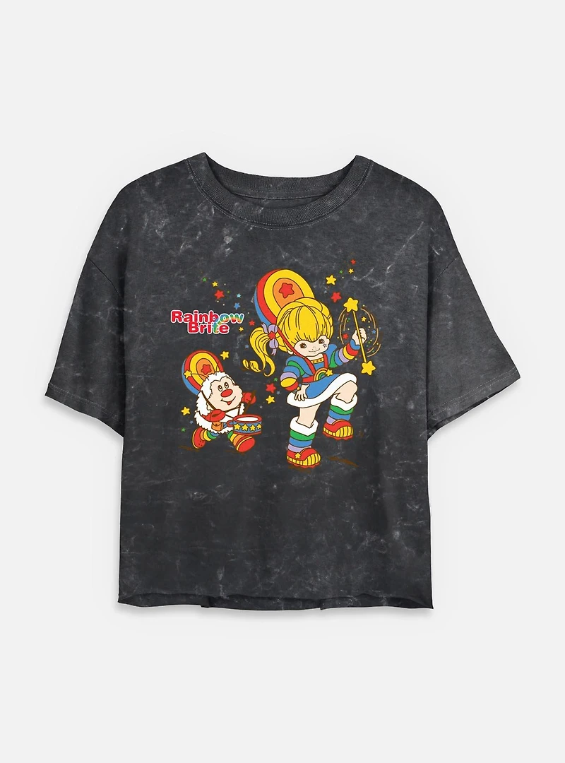 Rainbow Brite Parade Pals Mineral Wash Womens Crop T-Shirt