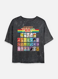 Rainbow Brite Table Of Color Mineral Wash Womens Crop T-Shirt