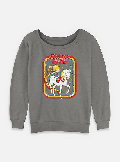 Rainbow Brite Shine Womens Slouchy Sweatshirt