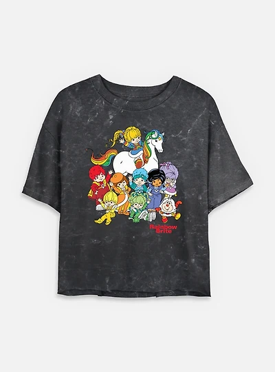 Rainbow Brite And Friends Mineral Wash Womens Crop T-Shirt