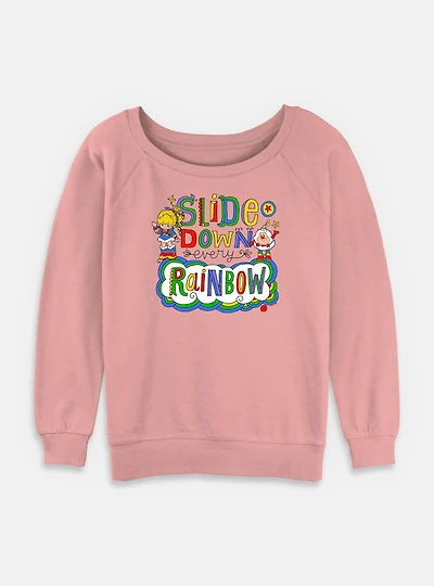 Rainbow Brite Down Every Womens Slouchy Sweatshirt