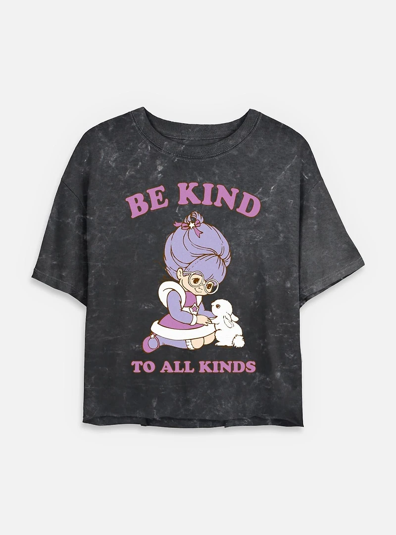 Rainbow Brite Kind To All Mineral Wash Womens Crop T-Shirt