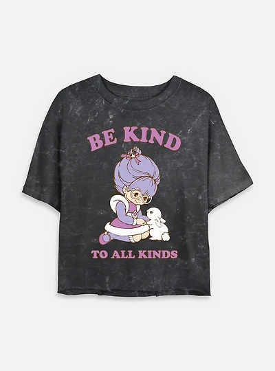 Rainbow Brite Kind To All Mineral Wash Womens Crop T-Shirt