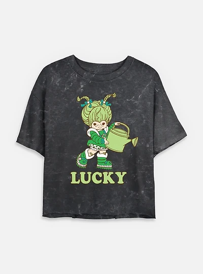 Rainbow Brite Patty O'Green Lucky Mineral Wash Womens Crop T-Shirt