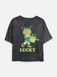Rainbow Brite Patty O'Green Lucky Mineral Wash Womens Crop T-Shirt