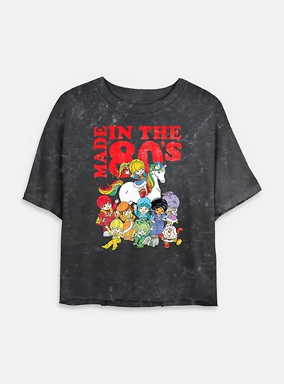 Rainbow Brite Made The 80's Mineral Wash Womens Crop T-Shirt