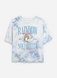 Rainbow Brite Social Club Tie Dye Crop Womens T-Shirt