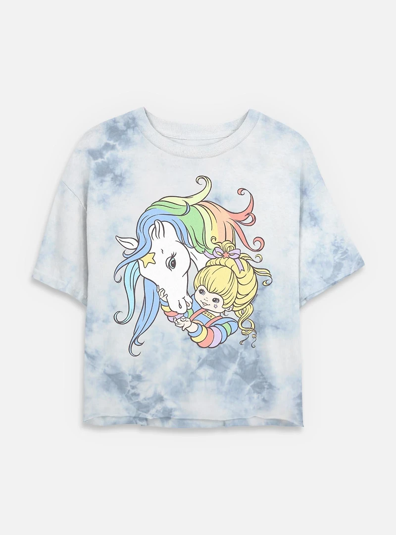 Rainbow Brite Starlight Friends Tie Dye Crop Womens T-Shirt
