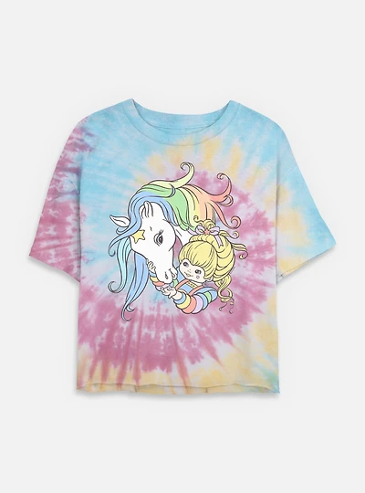 Rainbow Brite Starlight Friends Tie Dye Crop Womens  T-Shirt