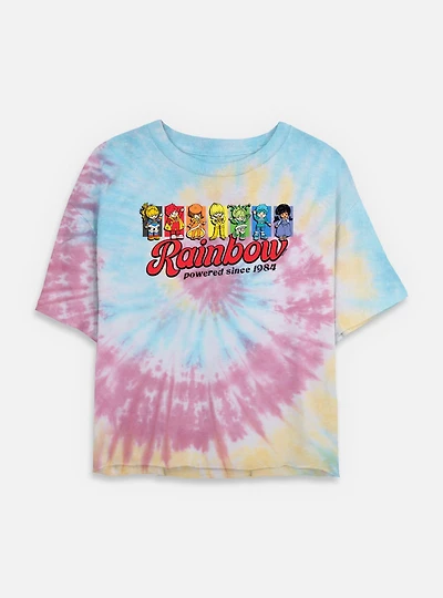 Rainbow Brite Power Tie Dye Crop Womens  T-Shirt