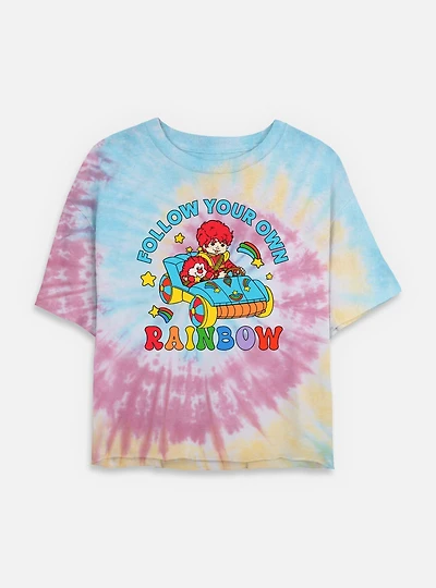 Rainbow Brite Follow Your Own Tie Dye Crop Womens  T-Shirt