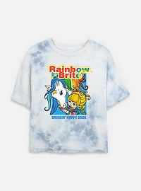 Rainbow Brite Bringin Happy Back Tie Dye Crop Womens T-Shirt
