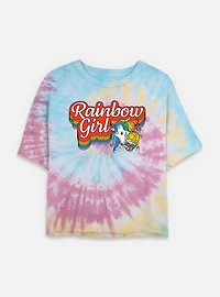 Rainbow Brite Girl Tie Dye Crop Womens  T-Shirt