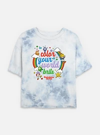 Rainbow Brite Color Your World Tie Dye Crop Womens T-Shirt
